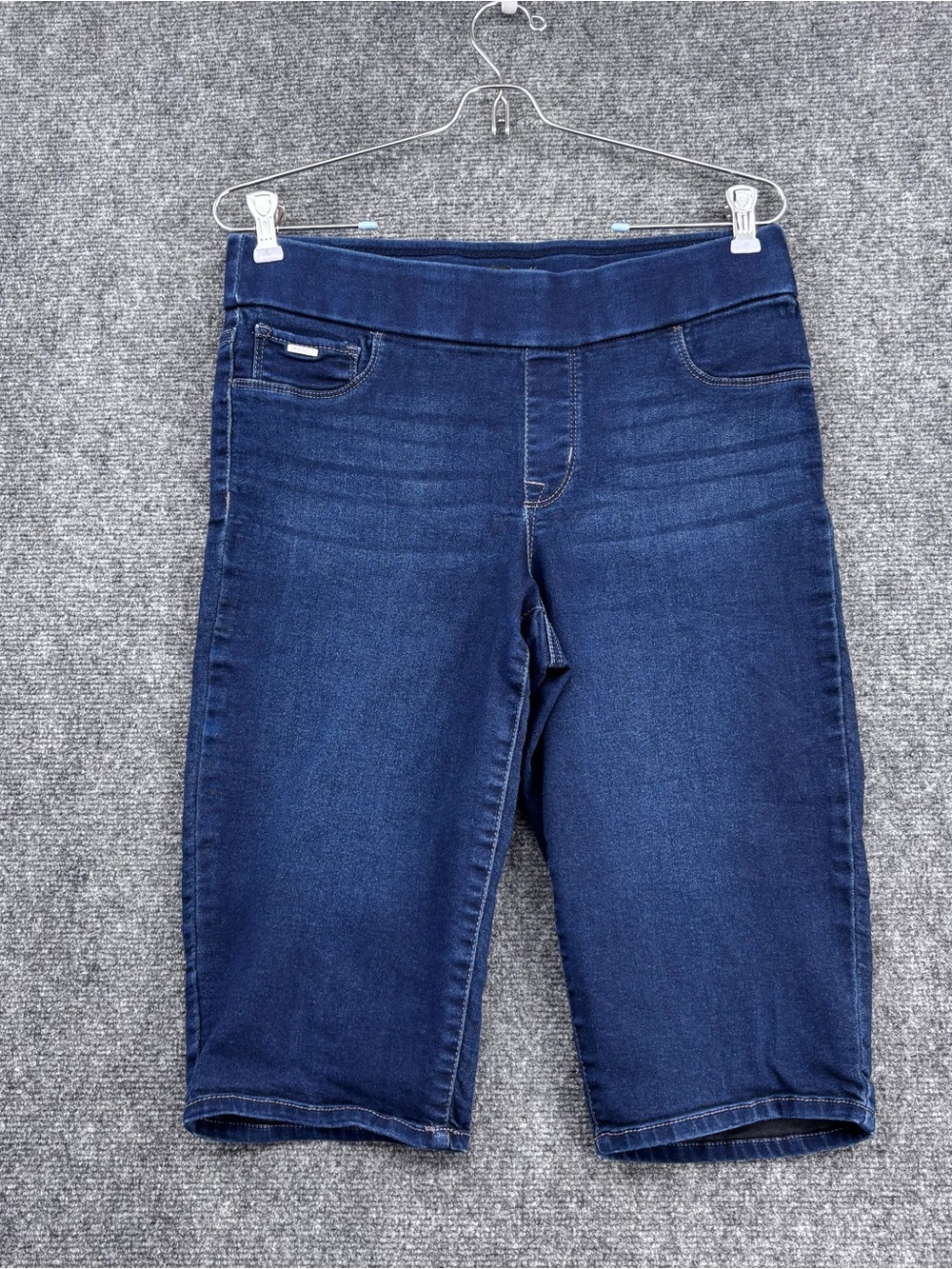 Nine West Heidi Dark Wash Pull On Skimmer Shorts Women’s 6 Comfort Stretch